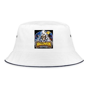 SkullCostume – Halloween Edition: Der Geist - Bucket Hat - Weiß/Navy - Vorne