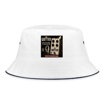 The Quitter Pedal – Vintage Rock Poster - Bucket Hat - Weiß/Navy - Vorne