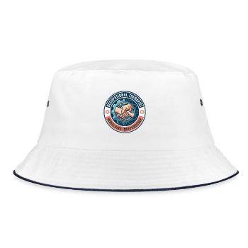Geschenk des Ergotherapeuten, der Hände wiederaufbaut, Geschenk - Bucket Hat - Weiß/Navy - Vorne