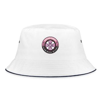 Pathologe Medical Mysteries Slides Abzeichen-Geschenk - Bucket Hat - Weiß/Navy - Vorne