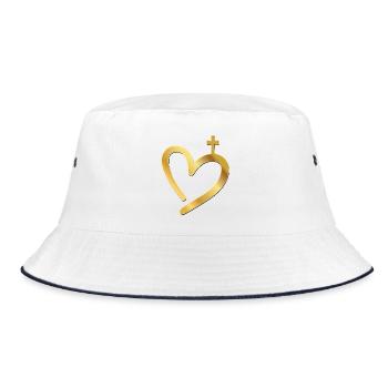 Christliches Kirchenkreuz - Bucket Hat - Weiß/Navy - Vorne