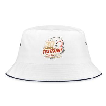 30 Geburtstag Auto Testfahrt Geschenk Spruch - Bucket Hat - Weiß/Navy - Vorne