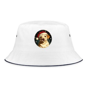 Border Collie Weihnachten - Bucket Hat - Weiß/Navy - Vorne
