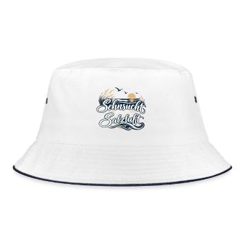 Sehnsucht nach Salzluft - Bucket Hat - Weiß/Navy - Vorne
