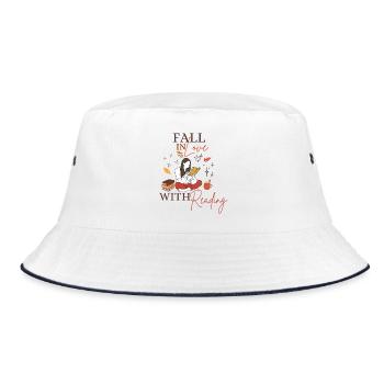 Verliebe dich in das Lesen - Bucket Hat - Weiß/Navy - Vorne