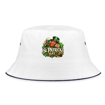St Patrick Day Leprechaun Feier - Bucket Hat - Weiß/Navy - Vorne