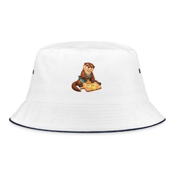 Otter formt Ravioli - Bucket Hat - Weiß/Navy - Vorne