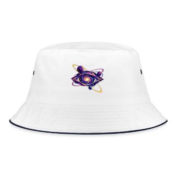 Umlaufbahnen um ein kosmisches Auge - Bucket Hat - Weiß/Navy - Vorne