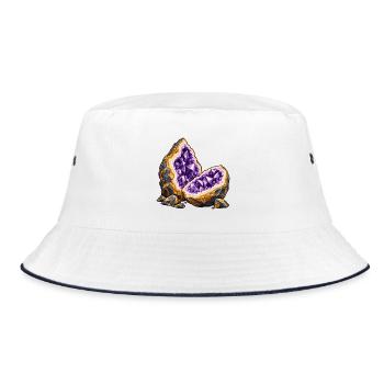 Geteilte Geodenlandschaft - Bucket Hat - Weiß/Navy - Vorne