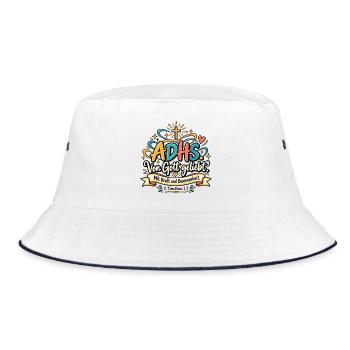 ADHS Liebe Gottes Kraft - Bucket Hat - Weiß/Navy - Vorne
