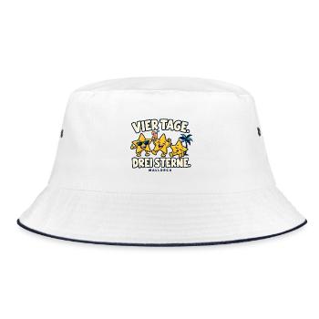 Vier Tage, drei Sterne – Mallorca - Bucket Hat - Weiß/Navy - Vorne