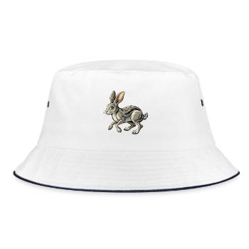 Running Rabbit - Bucket Hat - Weiß/Navy - Vorne