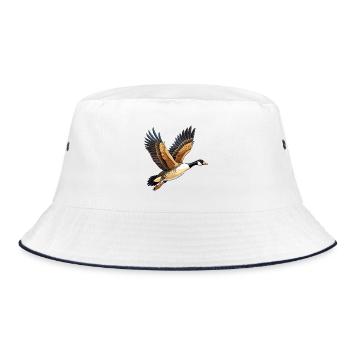 Fliegende Kanadische Gans - Bucket Hat - Weiß/Navy - Vorne
