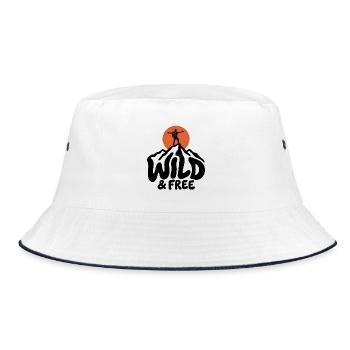 Wandern – Wild & Free Outdoor - Bucket Hat - Weiß/Navy - Vorne