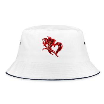NEU – Alles, was wir brauchen, ist Liebe! - Bucket Hat - Weiß/Navy - Vorne