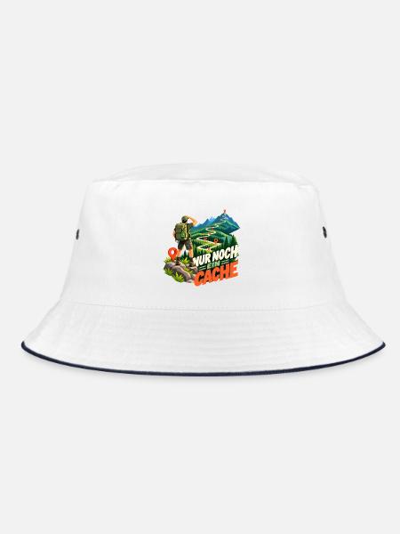 Geocaching Abenteuerpfad - Bucket Hat - Weiß/Navy