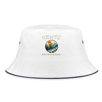 Rente Bergauf Abenteuer - Bucket Hat - Weiß/Navy - Vorne