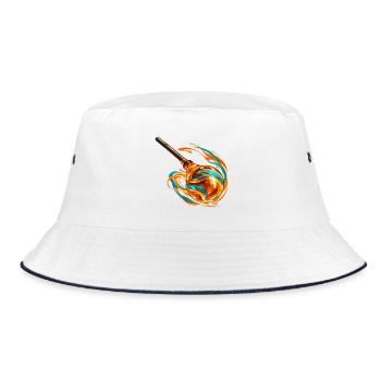 Geschmolzenes Glas in Bewegung - Bucket Hat - Weiß/Navy - Vorne