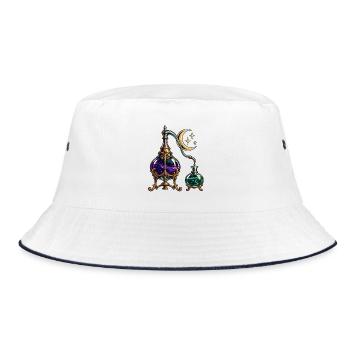 Mondbeschienenes alchemistisches Stillleben - Bucket Hat - Weiß/Navy - Vorne