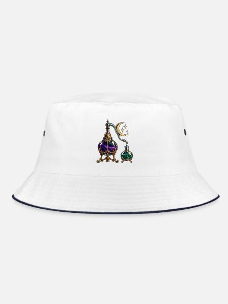 Mondbeschienenes alchemistisches Stillleben - Bucket Hat - Weiß/Navy