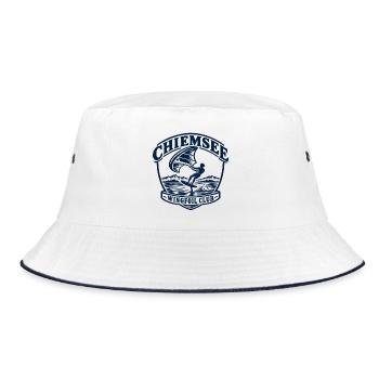 Wingfoil Club Logo Wasserabenteuer - Bucket Hat - Weiß/Navy - Vorne