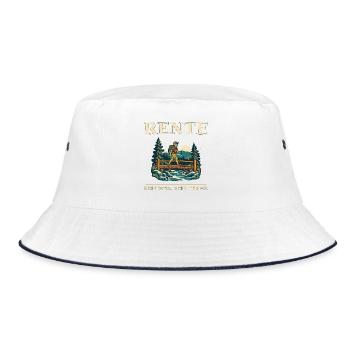 Rente Wandern: Mein Weg Mein Tempo - Bucket Hat - Weiß/Navy - Vorne