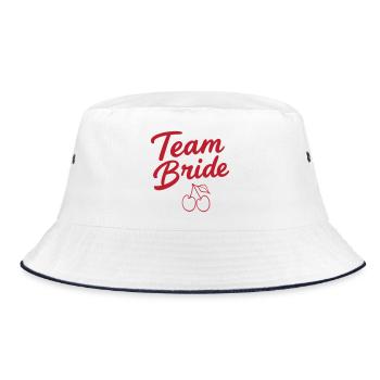 Team Bride Kirsche  - Bucket Hat - Weiß/Navy - Vorne