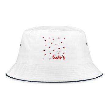 Wertschätzung Herz Liebe - Bucket Hat - Weiß/Navy - Vorne