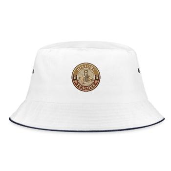 Vintage Geschichtslehrer römische Säule Sanduhrdecke - Bucket Hat - Weiß/Navy - Vorne