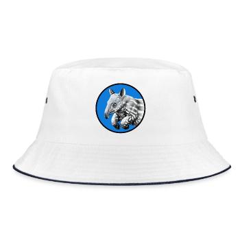 kleines Tapir in rundem kreis - Bucket Hat - Weiß/Navy - Vorne