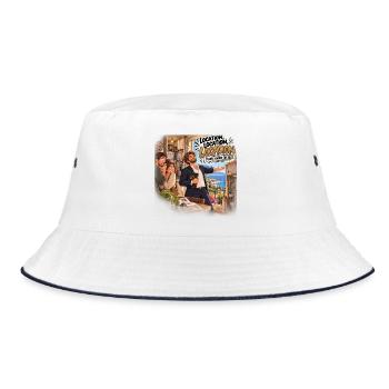 Humor Immobilienmietung Miete - Bucket Hat - Weiß/Navy - Vorne