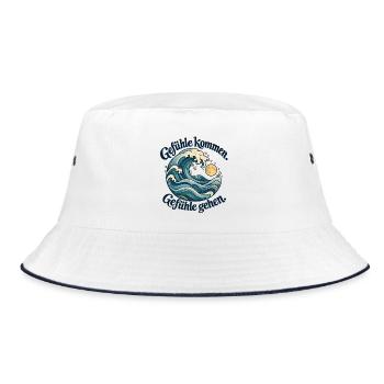Gefühle kommen und gehen - Bucket Hat - Weiß/Navy - Vorne