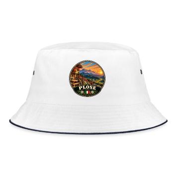 Wandern in den Dolomiten Italien Berge - Bucket Hat - Weiß/Navy - Vorne