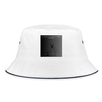 Premium Kaffee Liebhaber T-Shirt - Bucket Hat - Weiß/Navy - Vorne