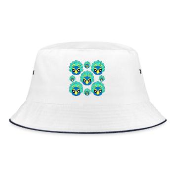 Süßes Pfauengesicht - Bucket Hat - Weiß/Navy - Vorne
