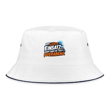 Letzter Einsatz Feierabend - Bucket Hat - Weiß/Navy - Vorne