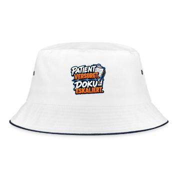 Patient versorgt, Doku eskaliert - Bucket Hat - Weiß/Navy - Vorne