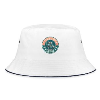 Stethoskop für Vintage Registered Nurse Caduceus Top - Bucket Hat - Weiß/Navy - Vorne