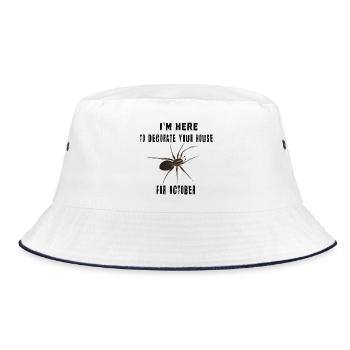 I'm here to decorate your house - Spinne Oktober - Bucket Hat - Weiß/Navy - Vorne