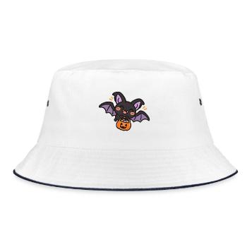 Süße Fledermaus mit Süßigkeiten - Bucket Hat - Weiß/Navy - Vorne