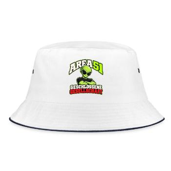 Area 51 – Geschlossene Gesellschaft - Bucket Hat - Weiß/Navy - Vorne