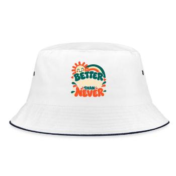 Better Today Than Never - Bucket Hat - Weiß/Navy - Vorne