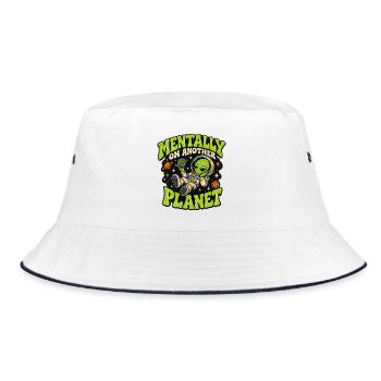 Mental auf einem anderen Planeten – Alien-Abenteuer - Bucket Hat - Weiß/Navy - Vorne