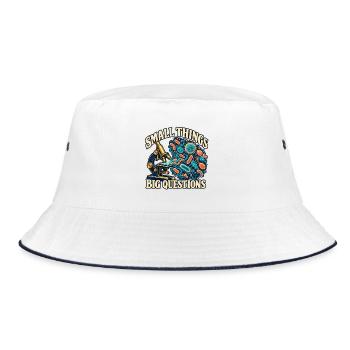 Kleine Dinge, große Fragen Mikrobiologie - Bucket Hat - Weiß/Navy - Vorne