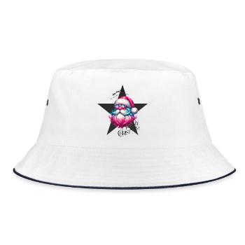 Weihnachtsmann - Fröhliche Weichnahten - Grß - Bucket Hat - Weiß/Navy - Vorne