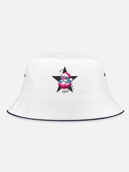 Weihnachtsmann - Fröhliche Weichnahten - Grß - Bucket Hat - Weiß/Navy