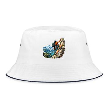 Kletter Abenteuer für Bergsteiger - Bucket Hat - Weiß/Navy - Vorne