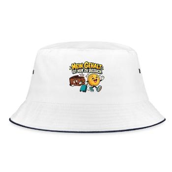 Gehaltsbesuch Geld trifft Spaß - Bucket Hat - Weiß/Navy - Vorne