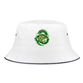 Smaragdgrüner Schlangenstern - Bucket Hat - Weiß/Navy - Vorne