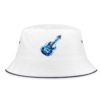 Frostfeuer-Basspuls - Bucket Hat - Weiß/Navy - Vorne
